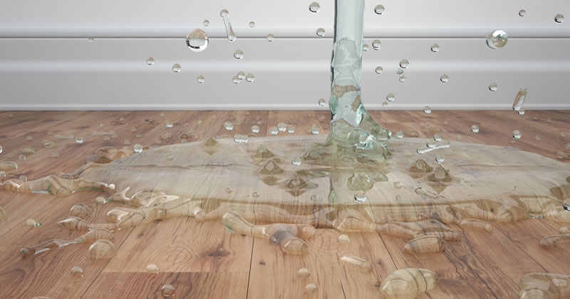 Pic of water damage to floor